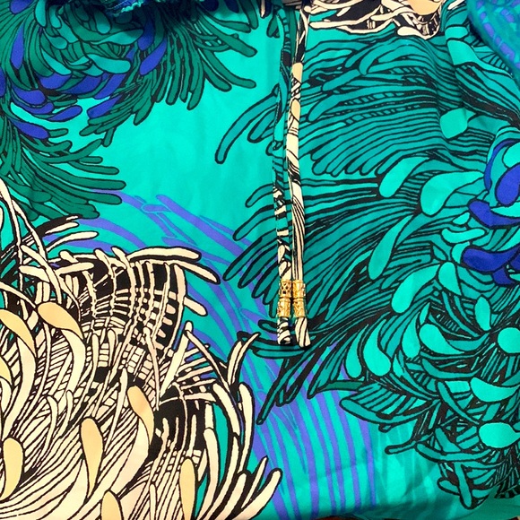 WHBM Floral Split Sleeve Silk Blouse W/ Sash Like New Worn Once size Small - Picture 10 of 17